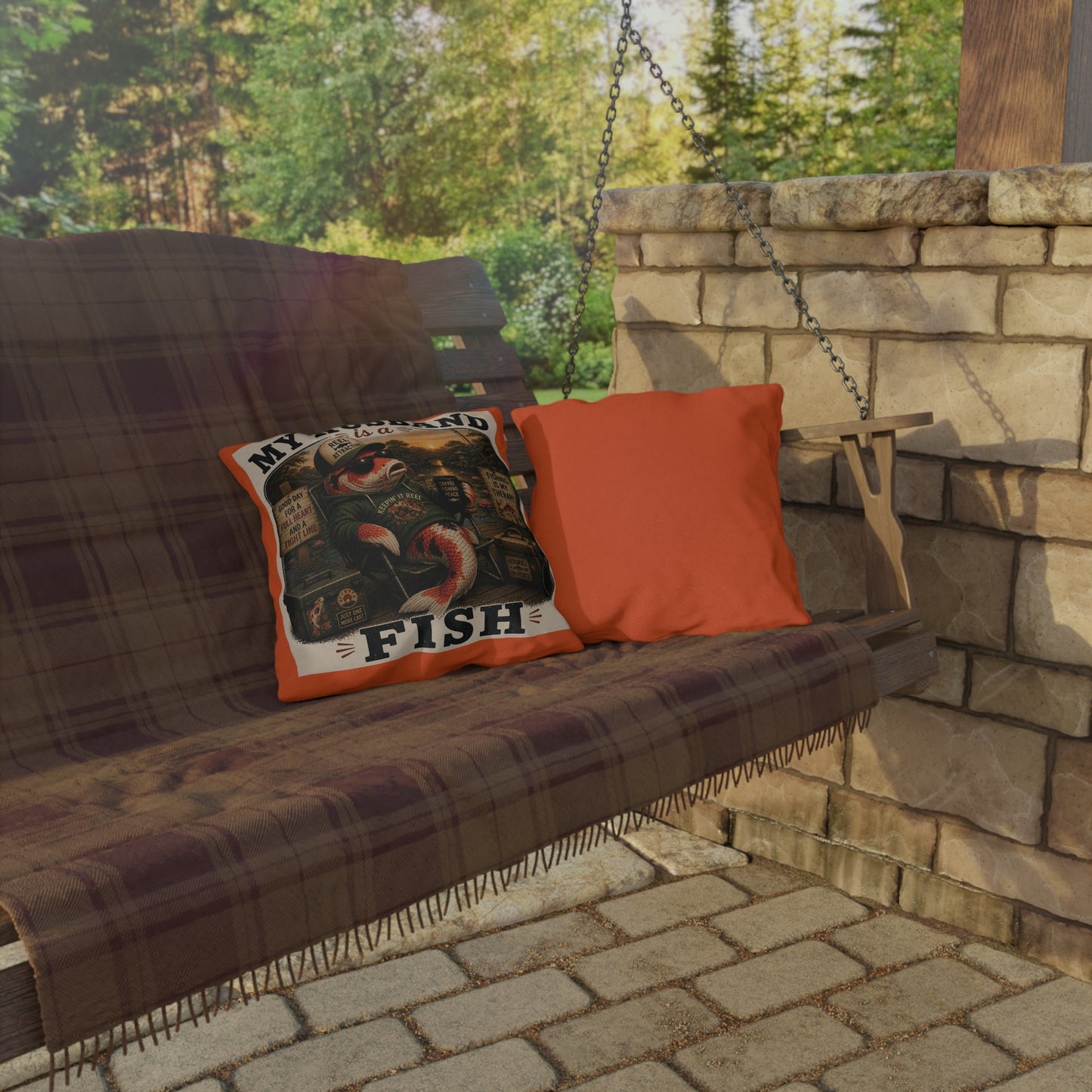 Koi Fish Husband Outdoor Pillow