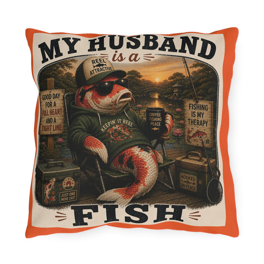Koi Fish Husband Outdoor Pillow